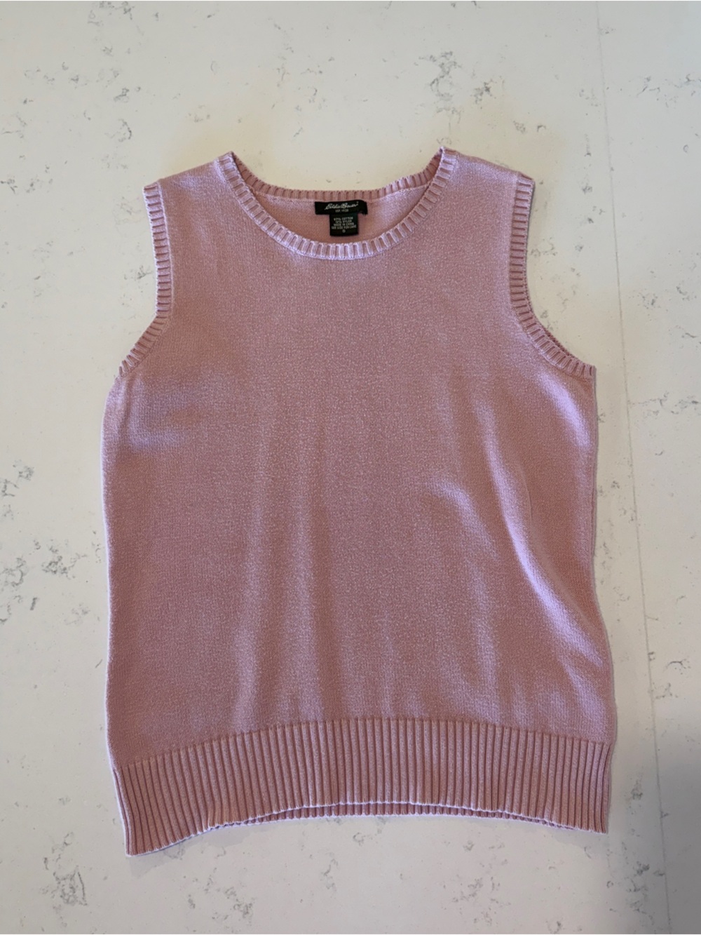 Eddie Bauer Light Pink Sleeveless Crewneck Sweater Vest